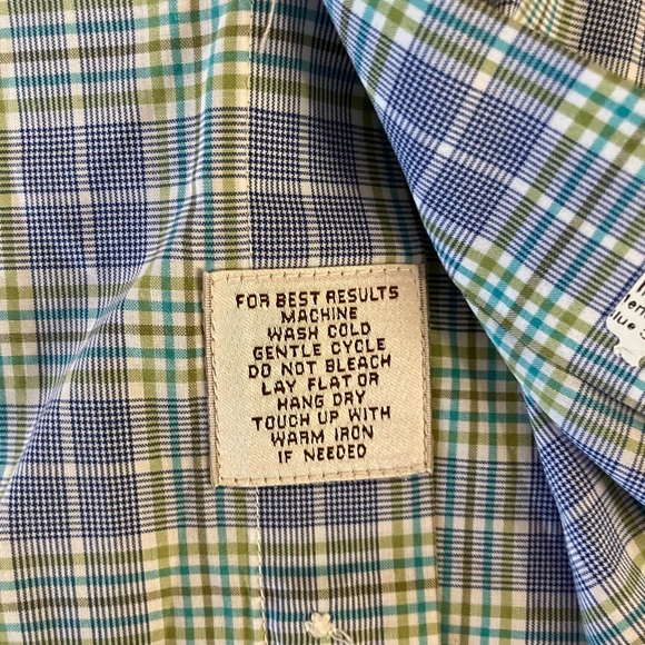 Peter Millar Button Up Shirt Large Green Blue - Picture 3 of 5